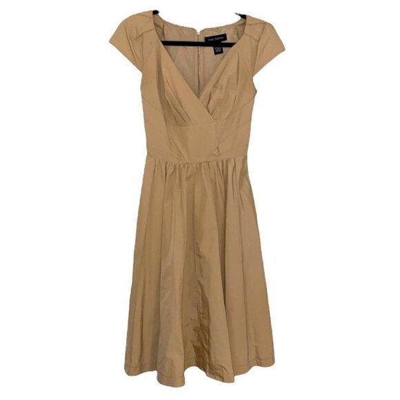 Pink Tartan V Neck Pleated Midi Dress Size 0 - Picture 3 of 12